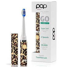 Load image into Gallery viewer, Pop Sonic Electric Toothbrush (Leopard) - Travel Toothbrushes w/AAA Battery | Kids Electric Toothbrushes with 2 Speed & 15,000-30,000 Strokes/Minute, Dupont Nylon Bristles