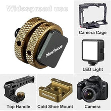 Load image into Gallery viewer, MINIFOCUS 4 Packs Camera Hot Shoe Mount Adapter, Double Nut with 1/4" and 3/8" Aluminum Alloy Tripod Screw Flash Shoe Mount for LED Monitors, Microphone, DSLR Field Monitor