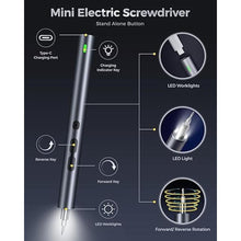 Load image into Gallery viewer, LIFEGOO Mini Electric Screwdriver, 62 in 1 Cordless Precision Power Screwdriver Set with 48 Bits, LED Lights Magnetic Mat, Rechargeable Portable Repair Tool Kit for Phone Watch Camera Laptop PC