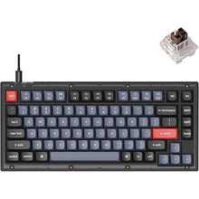 Load image into Gallery viewer, Keychron V1 Wired Custom Mechanical Keyboard, 75% Layout QMK/VIA Programmable Macro with Hot-swappable Keychron K Pro Brown Switch Compatible with Mac Windows Linux (Frosted Black - Translucent)