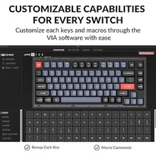 Load image into Gallery viewer, Keychron V1 Wired Custom Mechanical Keyboard, 75% Layout QMK/VIA Programmable Macro with Hot-swappable Keychron K Pro Brown Switch Compatible with Mac Windows Linux (Frosted Black - Translucent)