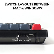 Load image into Gallery viewer, Keychron V1 Wired Custom Mechanical Keyboard, 75% Layout QMK/VIA Programmable Macro with Hot-swappable Keychron K Pro Red Switch Compatible with Mac Windows Linux (Frosted Black - Translucent)