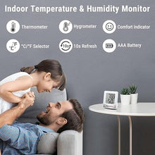 Load image into Gallery viewer, ThermoPro TP49 3 Pieces Digital Hygrometer Indoor Thermometer Humidity Meter Mini Hygrometer Thermometer with Temperature and Humidity Monitor Room Thermometer