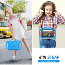 Load image into Gallery viewer, AVAWO Kids Case for Fire HD 10 & Fire HD 10 Plus Latest Model Tablet (13th/11th Generation 2023/2021 Release), with Shoulder Strap, Lightweight Shockproof Handle, Blue