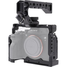 Load image into Gallery viewer, Camera Cage for Sony A7 IV A7S III DSLR Camera,Cage with Handle Grip and Quick Release 1/4'' 3/8'' Screw Expansion Microphone Monitor Fill Light, Black