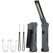 Load image into Gallery viewer, Vagocom LED Rechargeable Flashlight, Mechanic Tools Trouble Light Cordless Worklight with Magnetic Base 360°Rotate 5 Modes,Portable Inspection Troch for Mens Gift,Automotive,Camping and BBQ(2 Pack)