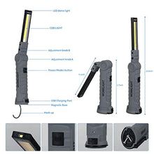 Load image into Gallery viewer, Vagocom LED Rechargeable Flashlight, Mechanic Tools Trouble Light Cordless Worklight with Magnetic Base 360°Rotate 5 Modes,Portable Inspection Troch for Mens Gift,Automotive,Camping and BBQ(2 Pack)