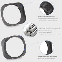 Load image into Gallery viewer, Haoge LH-X33 Lens Hood Metal Square Bayonet for Fujinon XF16-50mm F2.8-4.8 R LM WR,XF33mm F1.4 R WR Lens, Fuji XF 33mm f/1.4 R LM WR Hood Shade