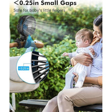 Load image into Gallery viewer, FRIZCOL Stroller Fan for Baby - Portable Fan Rechargeable - Battery Operated Fan(Use for 24Hrs) - Fan for Handheld/Clip On/Car Seat/Desk/Camping