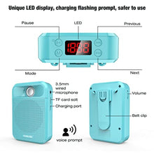 Load image into Gallery viewer, Voice Amplifier, Towevine Portable Rechargeable Microphone Speaker with Headset and Waistband for Teachers, Classroom, Singing, Coach, Training, Presentation, Tour Guide - Blue