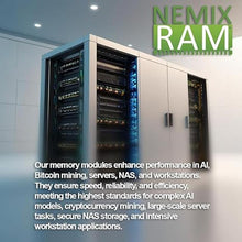 Load image into Gallery viewer, NEMIX RAM 16GB (1X16GB) DDR4 2400MHz PC4-19200 2Rx8 1.2V CL17 288-PIN ECC UDIMM Compatible with Synology RackStation NAS