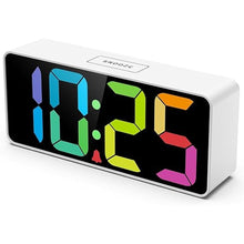 Load image into Gallery viewer, 7.5 Inches Large Digital Alarm Clock for Seniors & Kids, 0-100% Dimmable Display, USB Charging Port, Adjustable Volume, Easy Operation, Snooze, Outlet Powered for Bedroom