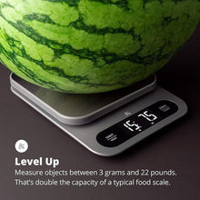 Load image into Gallery viewer, Greater Goods High Capacity Kitchen Scale, A Premium Food Scale, Weighs in Grams and Ounces with 22 Pound Capacity, Hi-Def LCD Screen, and Stainless Steel Platform