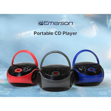 Load image into Gallery viewer, Emerson EPB-3000 Portable CD Player with AM/FM Radio, Programmable Memory, Dual Stereo Speakers, 3.5mm AUX Input, and Two-Way Power for Home or On-The-Go Entertainment – Ideal for Music Lovers