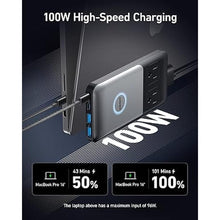 Load image into Gallery viewer, Anker 727 Charging Station (GaNPrime 100W), Compact Power Strip for Travel, Work, 5 ft Detachable Extension Cord with 2 Outlets and 4 USB Ports, for iPhone 14, Samsung, iPad, MacBook (Not a Battery)