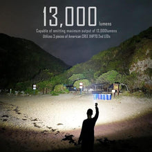 Load image into Gallery viewer, IMALENT MS03 LED Flashlight 13000 Lumens, with Uses 3 Pcs CREE XHP70.2 LEDs, Tactical Flashlight (Warm Light)