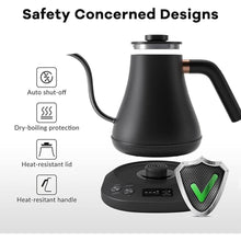 Load image into Gallery viewer, Mecity Electric Kettle Gooseneck Pour Over Kettle ±1? Temperature Control Quick Heating Water Boiler for Coffee & Tea & Formula Auto Shut Off Tea Kettle 1200 Watt, 0.8L, Matt Black, Barista Edition