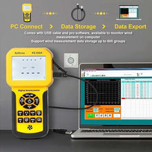 Load image into Gallery viewer, HVAC CFM Anemometer, Kethvoz Wind Speed Meter Commercial Air Flow Tester w/Data Storage PC USB Connectable Measure Windspeed Air Volume Temperature for AC Dust Collection System 856A