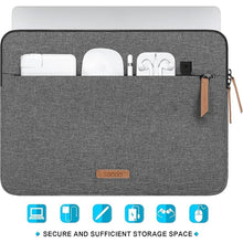 Load image into Gallery viewer, Lacdo 360° Protective Laptop Sleeve Case for 14 inch New MacBook Pro M4/M3/M2/M1 Chips Pro Max A3112 A3401 A3185 A2918 A2992 2024-2021, 13.8" Surface Laptop 7 Copilot+PC with Accessory Bag, Dark Gray