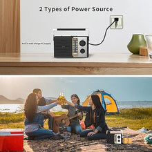 Load image into Gallery viewer, AM FM Radio with Best Reception, Portable Battery Operated Transistor Radios, Headphone Jack, AC Powered, Suit for Senior and Home, Black