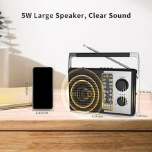 Load image into Gallery viewer, AM FM Radio with Best Reception, Portable Battery Operated Transistor Radios, Headphone Jack, AC Powered, Suit for Senior and Home, Black