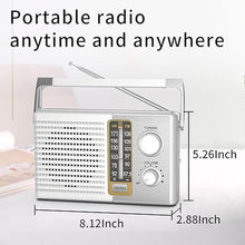 Load image into Gallery viewer, AM FM Radio with Best Reception, Portable Battery Operated Transistor Radios, Headphone Jack, AC Powered, Suit for Senior and Home, White