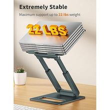 Load image into Gallery viewer, tounee Laptop Stand for Desk Adjustable Height, Telescopic 360 Rotating Pull Out Design Ergonomic Laptop Riser Fits All MacBook, Laptops -Gray
