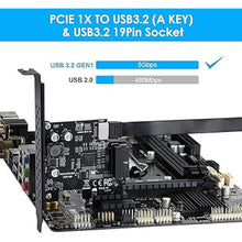 Load image into Gallery viewer, PCI-E 1X to USB 3.2 GEN1 5Gbps 20pin Front Panel Header (to Type-c Front Panel Header) + USB 3.0 19Pin Socket Expansion Card,Type-E Internal 20-pin Front Panel Connector Riser Card