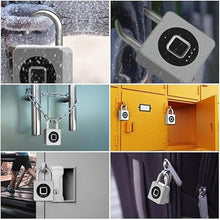 Load image into Gallery viewer, eLinkSmart Gym Locker Padlock - Fingerprint Mobile APP Unlock Remote Unlock: Waterproof Keyless Biometric Padlock for Gym Locker Field Box Footlocker Tool Box Gun Case Type-C Silver