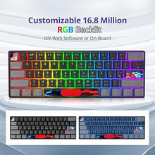 Load image into Gallery viewer, Owpkeenthy Wired 60% Percent Mechanical Gaming Keyboard with Blue Switch Ultra Compact RGB Gaming Keyboard Backlit Keys N-Key Rollover for PC Gamer (Dark/Blue Switch)