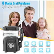 Load image into Gallery viewer, FC166 Water Flosser for Teeth/Braces, 600 ml Large Capacity, 10 Adjustable Pressures,8 Home Nozzles Professional Oral Irrigator for Teeth Clean(Black)