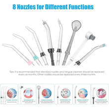 Load image into Gallery viewer, FC166 Water Flosser for Teeth/Braces, 600 ml Large Capacity, 10 Adjustable Pressures,8 Home Nozzles Professional Oral Irrigator for Teeth Clean(Black)