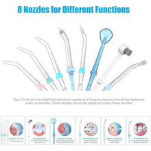 Load image into Gallery viewer, FC166 Water Flosser for Teeth/Braces, 600 ml Large Capacity, 10 Adjustable Pressures,8 Home Nozzles Professional Oral Irrigator for Teeth Clean(White)