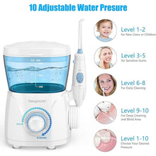 Load image into Gallery viewer, FC166 Water Flosser for Teeth/Braces, 600 ml Large Capacity, 10 Adjustable Pressures,8 Home Nozzles Professional Oral Irrigator for Teeth Clean(White)