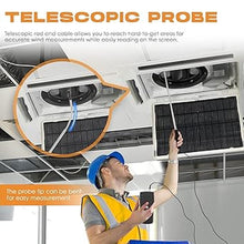 Load image into Gallery viewer, Bonvoisin Hotwire Anemometer Handheld CFM/CMM Air Flow Velocity Meter Wind Speed Gauges with Backlight LCD Display for HVAC in-Duct Airflow Air Velocity Temperature(Thermal Anemometer)