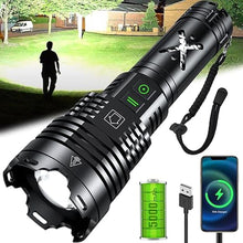 Load image into Gallery viewer, Rechargeable Led Flashlights High Lumens,Super Bright Flashlight True 1500,000LM,Powerful Tactical Flashlight Up to 24H Long Battery Life |Zoomable|6 Light Modes|IP67 Water Resistant for Home Camping