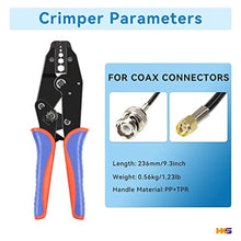 Load image into Gallery viewer, HKS Coax Ratchet Crimping Tool Set for Coaxial RG Cable RF Connector with 5 Changeable Dies