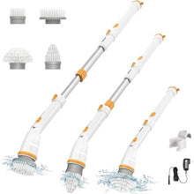 Load image into Gallery viewer, Electric Spin Scrubber, KIKOLIN 380RPM High Speed Power Scrubber, Cordless Cleaning Brush 2 Speeds for Bathroom, Tub, Shower, Floor with 4 Replaceable Brush Heads and Adjustable Extension Long Handle