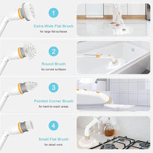 Load image into Gallery viewer, Electric Spin Scrubber, KIKOLIN 380RPM High Speed Power Scrubber, Cordless Cleaning Brush 2 Speeds for Bathroom, Tub, Shower, Floor with 4 Replaceable Brush Heads and Adjustable Extension Long Handle