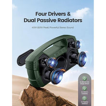 Load image into Gallery viewer, IPX7 Waterproof Bluetooth Speaker, 40W (60W Peak) Portable Wireless Speakers, 32H Playtime, Stereo Loud Sound, Deep Bass, Bluetooth 5.0, Built-in Mic for Camping, Party, Outdoor, Gifts, Beach-Green