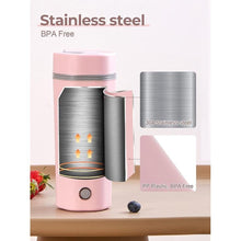 Load image into Gallery viewer, balbali Travel Kettle - 12oz Portable Electric Kettle for Boiling Water - Self Heating Cup/Thermos - Single Size Personal Tea Maker -Hot Water Boiler/Heater/Warmer - Pink