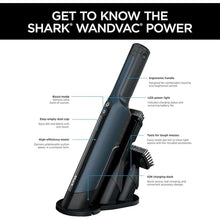 Load image into Gallery viewer, Shark WV410BL WANDVAC Cordless Hand Vacuum, Ultra-Lightweight & Portable with Powerful Suction & Tools for Pets, Designed for Car & Home, Dark Blue