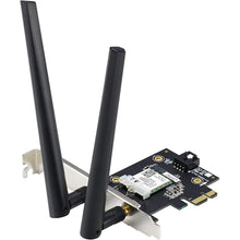 Load image into Gallery viewer, ASUS AX1800 PCIe WiFi Adapter (PCE-AX1800) - WiFi 6, Bluetooth 5.2, Ultra-Low Latency Wireless, 2 External Antenna, Supporting Total Data Rate up to 1800Mbps, WPA3 Network Security, OFDMA and MU-MIMO