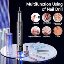 Load image into Gallery viewer, Yokefellow Nail Drill Machine, 40000 RPM Rechargeable & Desktop Portable Engraving Drill for Glass Engraving Pen Tools Grey
