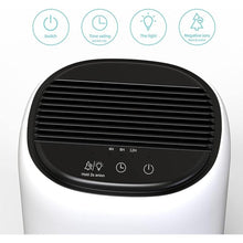 Load image into Gallery viewer, Small Dehumidifiers for Bedroom w/Air Purifying Function, 1000 ml/35 oz for 2500 Cubic Feet (260 sq ft) with 7 Colorful LED Lights Timer Set Negative Ions Below 30 dB, Auto Shut-Down