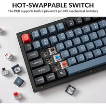 Load image into Gallery viewer, Keychron V3 Wired Custom Mechanical Keyboard Knob Version, TKL QMK/VIA Programmable Macro with Hot-swappable Keychron K Pro Brown Switch Compatible with Mac Windows Linux (Frosted Black-Translucent)