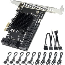 Load image into Gallery viewer, SATA Expansion Card 10 Ports, SATA PCIe Card,6Gbps PCI Express x1 to SATA 3.0 Controller Card for Windows XP/7/8/10 SSD HDD