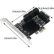 Load image into Gallery viewer, SATA Expansion Card 10 Ports, SATA PCIe Card,6Gbps PCI Express x1 to SATA 3.0 Controller Card for Windows XP/7/8/10 SSD HDD