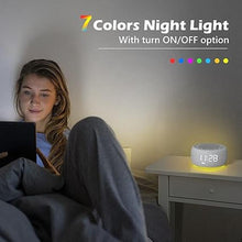 Load image into Gallery viewer, Buffbee Sound Machine & Alarm Clock 2-in-1, 18 Soothing Sound, 7 Night Light, Sleep Timer, Precise 30-Level Volume Control White Noise Machine
