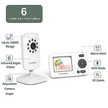 Load image into Gallery viewer, Hellobaby HB30 Video Baby Monitor with Digital Camera and Audio, No WiFi No App Safety Baby Monitor, 8 Languages, Auto Night Vision, 1000ft Transmission Range, 2.4 inch Portable Screen, White